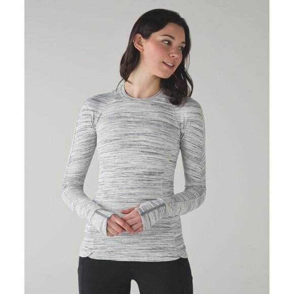 Lululemon Runderful Long Sleeve Space Dye Camo White Silver Spoon 10 Athletic‎ - Picture 1 of 10
